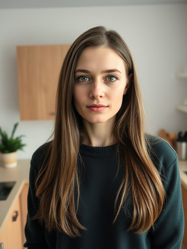 Селфи на кухне до обработки
